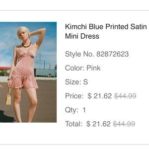 Kimchi Blue Printed Satin Mini Dress